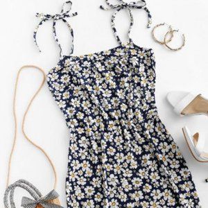 Tie Floral Bodycon Dress